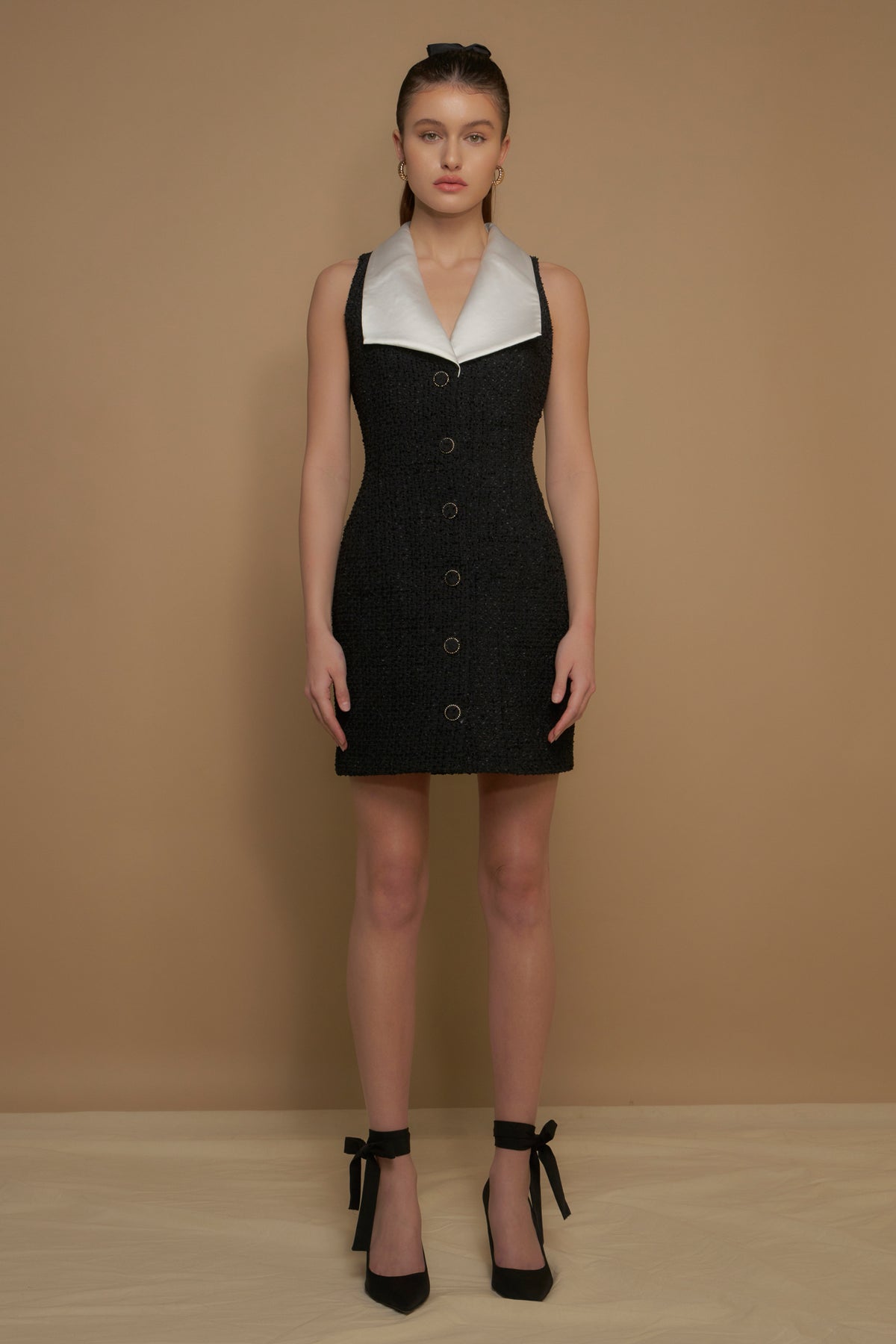 ENDLESS ROSE - Premium Sleeveless Tweed Mini Dress - DRESSES available at Objectrare