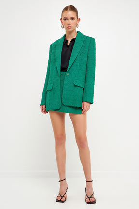 ENDLESS ROSE - Tweed Boyfriend Blazer - BLAZERS available at Objectrare