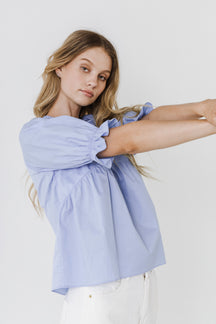 ENGLISH FACTORY - Tiered V Neck Top With Ruffle Sleeves - TOPS available at Objectrare