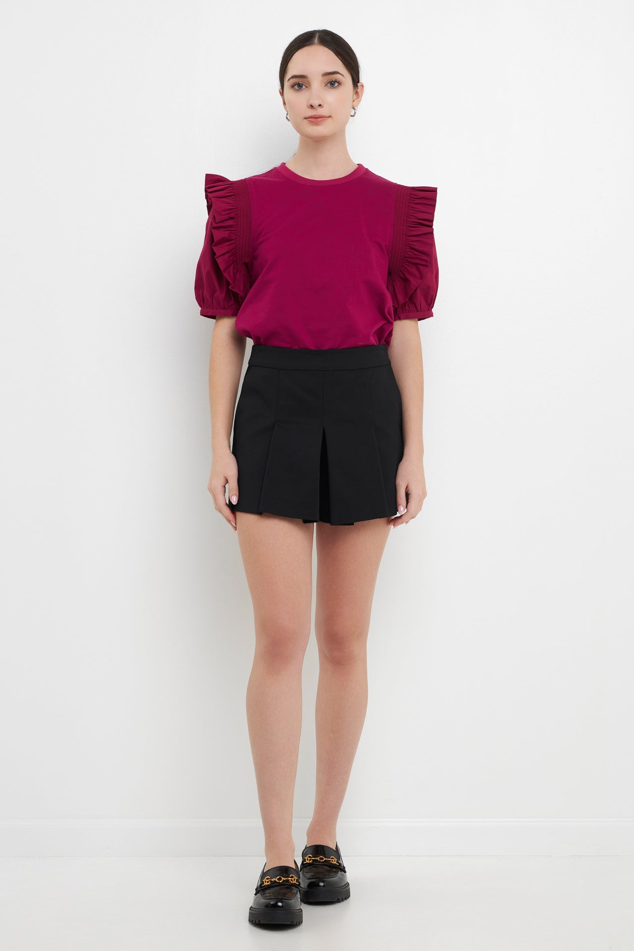 ENGLISH FACTORY - Ruffle Sleeve T-Shirt - TOPS available at Objectrare