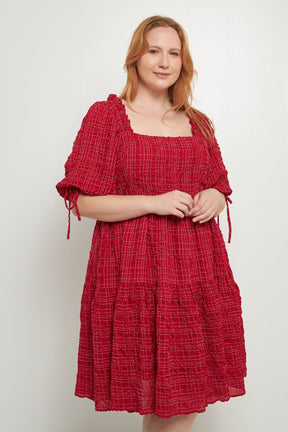 ENGLISH FACTORY - Crinkled Gingham Flounce Dress - DRESSES available at Objectrare