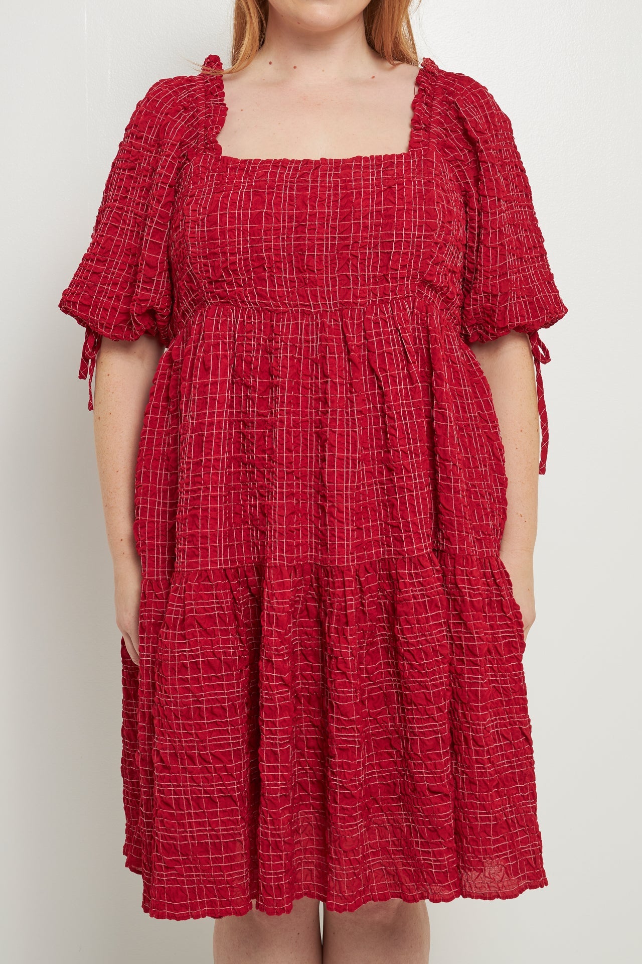 ENGLISH FACTORY - Crinkled Gingham Flounce Dress - DRESSES available at Objectrare