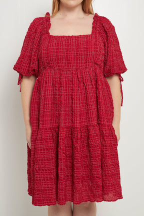 ENGLISH FACTORY - Crinkled Gingham Flounce Dress - DRESSES available at Objectrare
