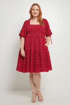 ENGLISH FACTORY - Crinkled Gingham Flounce Dress - DRESSES available at Objectrare
