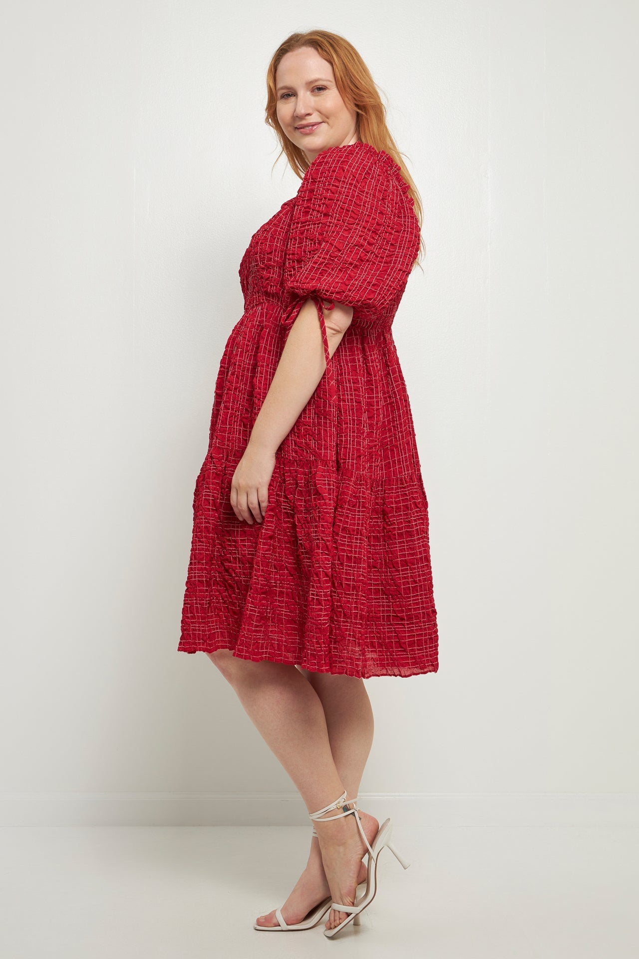ENGLISH FACTORY - Crinkled Gingham Flounce Dress - DRESSES available at Objectrare