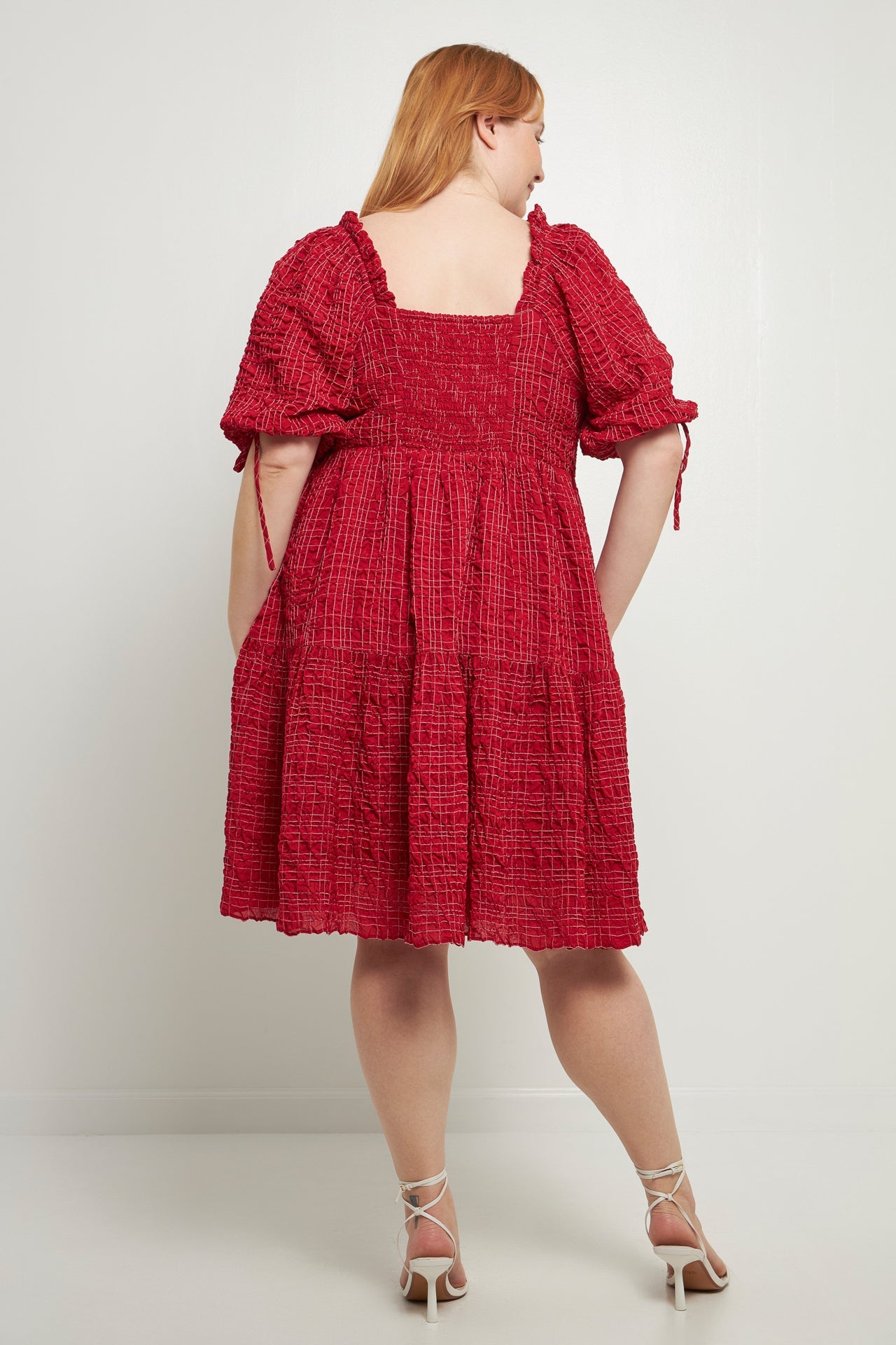 ENGLISH FACTORY - Crinkled Gingham Flounce Dress - DRESSES available at Objectrare
