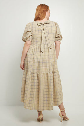 ENGLISH FACTORY - Gingham Back Bow Tie Midi High Low - DRESSES available at Objectrare