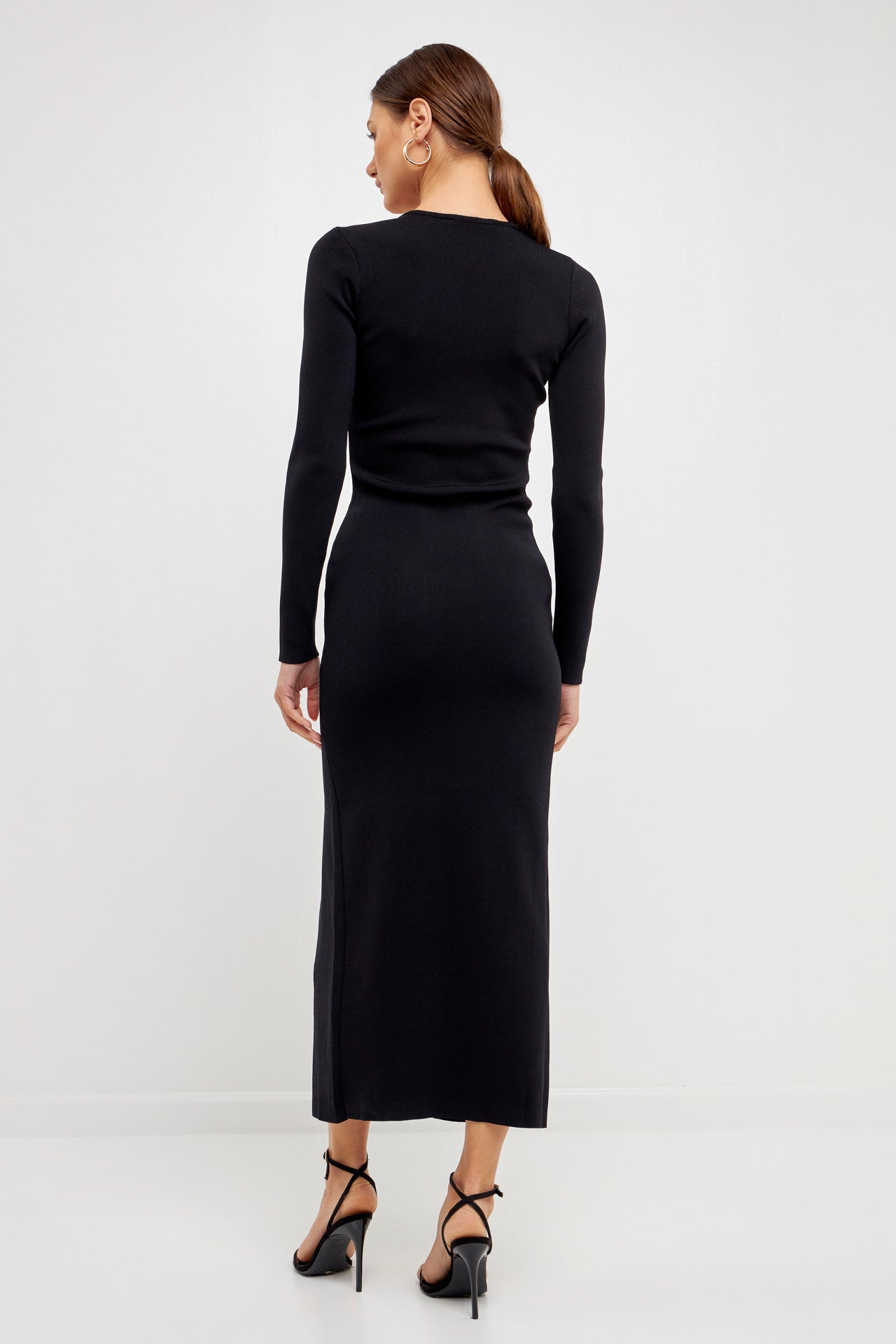 ENDLESS ROSE - Cut Out Long Sleeve Maxi Dress - DRESSES available at Objectrare
