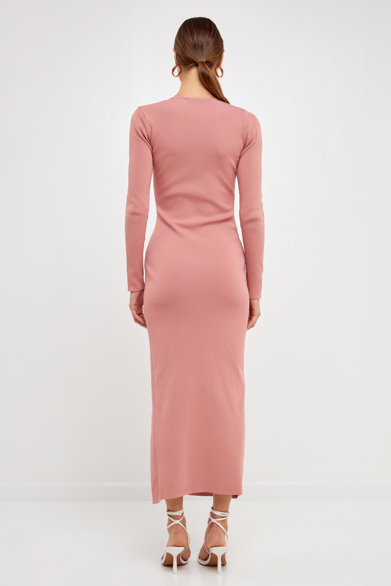 ENDLESS ROSE - Cut Out Long Sleeve Maxi Dress - DRESSES available at Objectrare