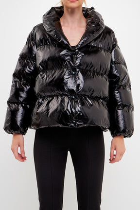 ENDLESS ROSE - Belted Puffer Jacket - JACKETS available at Objectrare