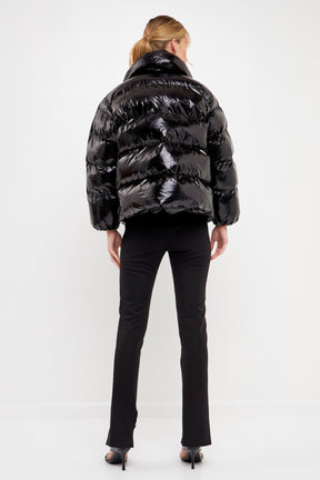 ENDLESS ROSE - Belted Puffer Jacket - JACKETS available at Objectrare