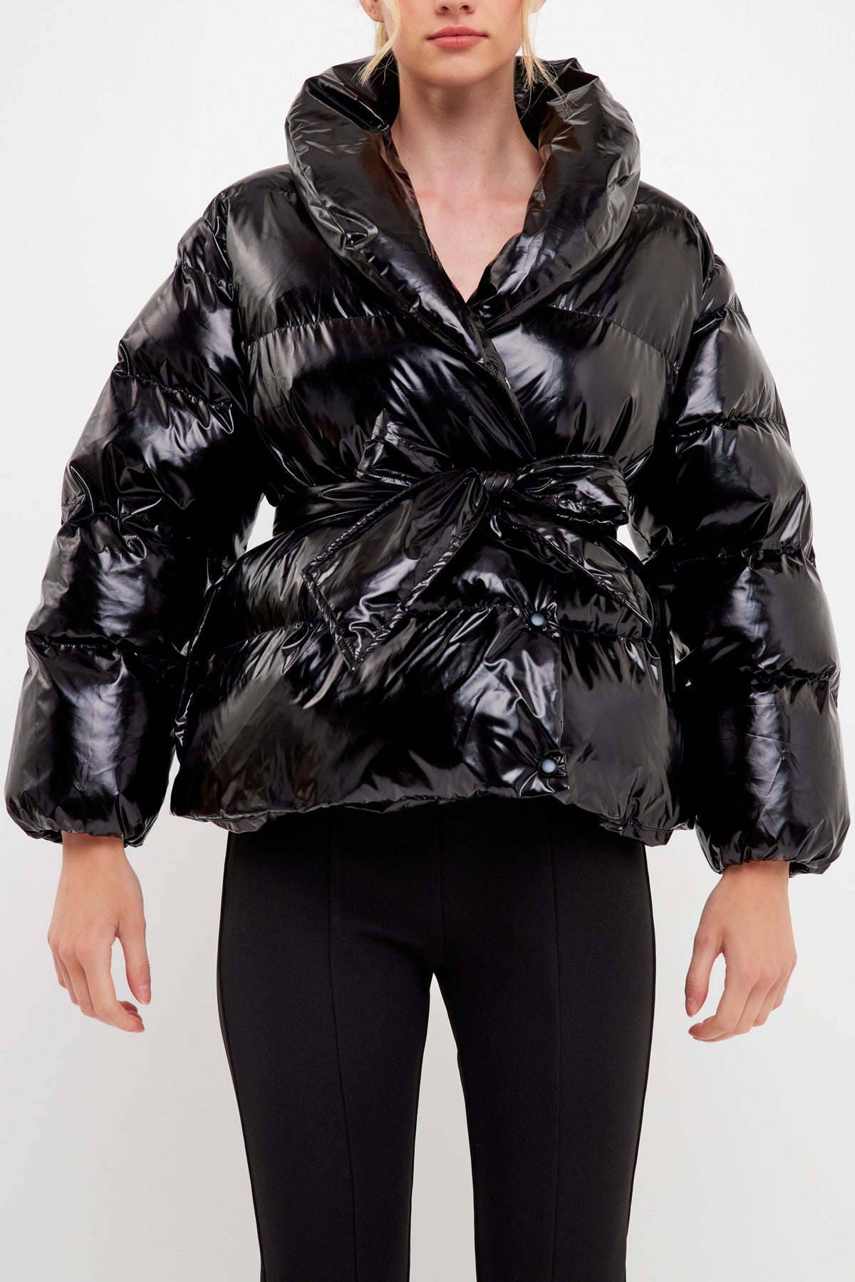 ENDLESS ROSE - Belted Puffer Jacket - JACKETS available at Objectrare