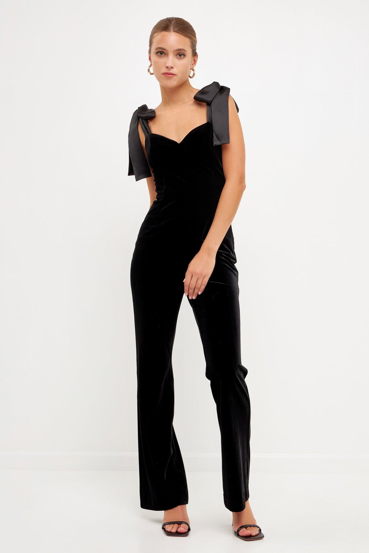 ENDLESS ROSE - Velvet Satin Sweetheart Jumpsuit - JUMPSUITS available at Objectrare