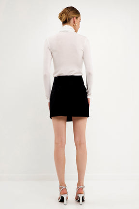 ENDLESS ROSE - Velvet Ruched Mini Skirt - SKIRTS available at Objectrare