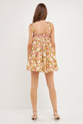 FREE THE ROSES - Free The Roses - Bow Tie Floral Flouced Romper - ROMPERS available at Objectrare