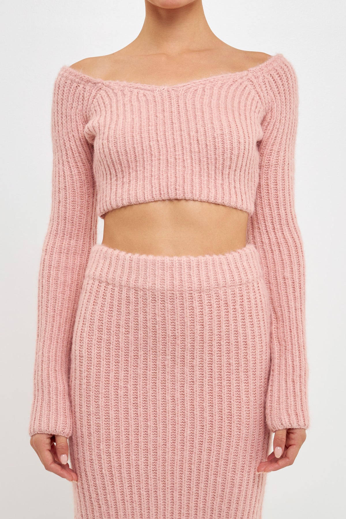 ENDLESS ROSE - Cropped Long Sleeve Sweater - SWEATERS & KNITS available at Objectrare