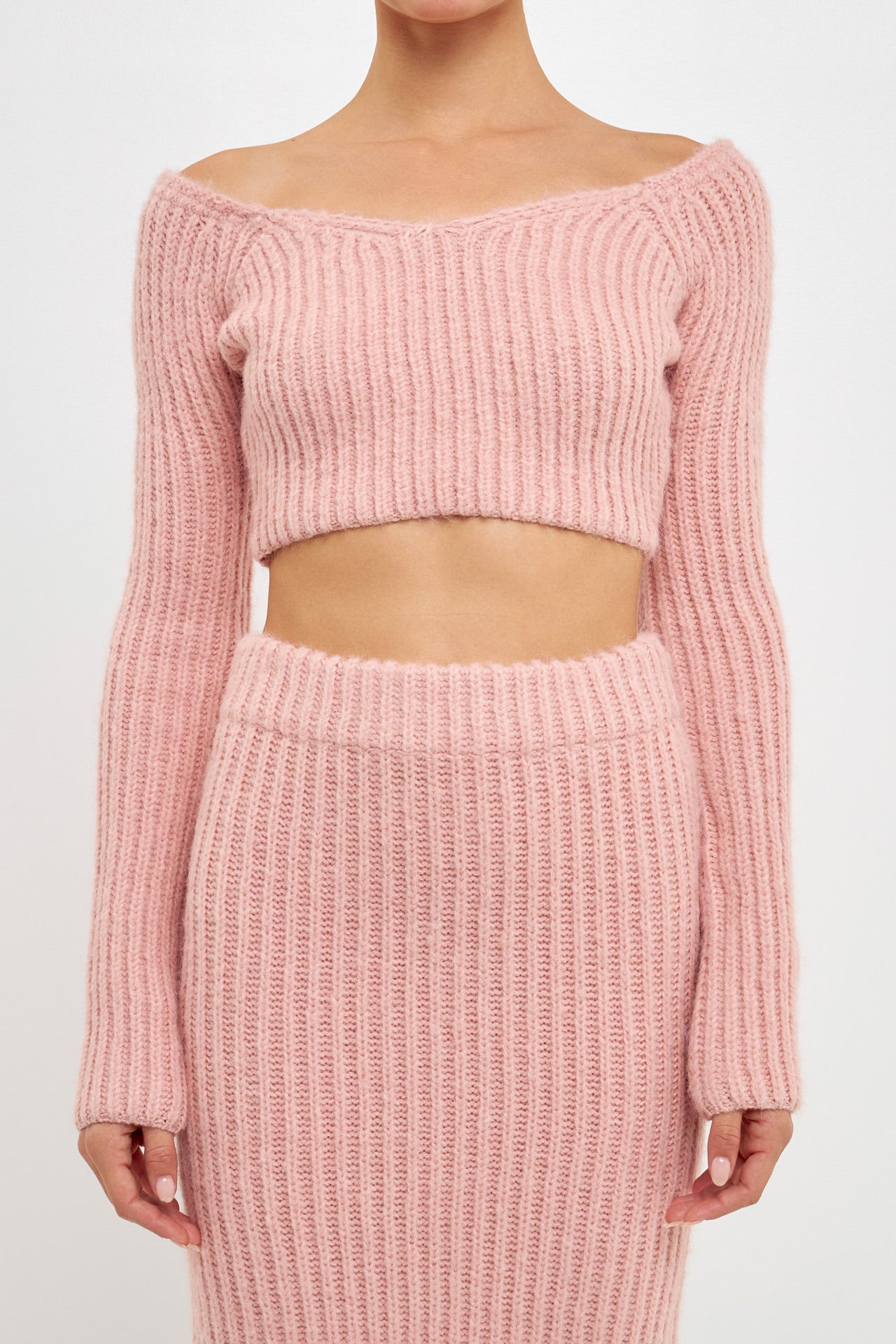 ENDLESS ROSE - Cropped Long Sleeve Sweater - SWEATERS & KNITS available at Objectrare