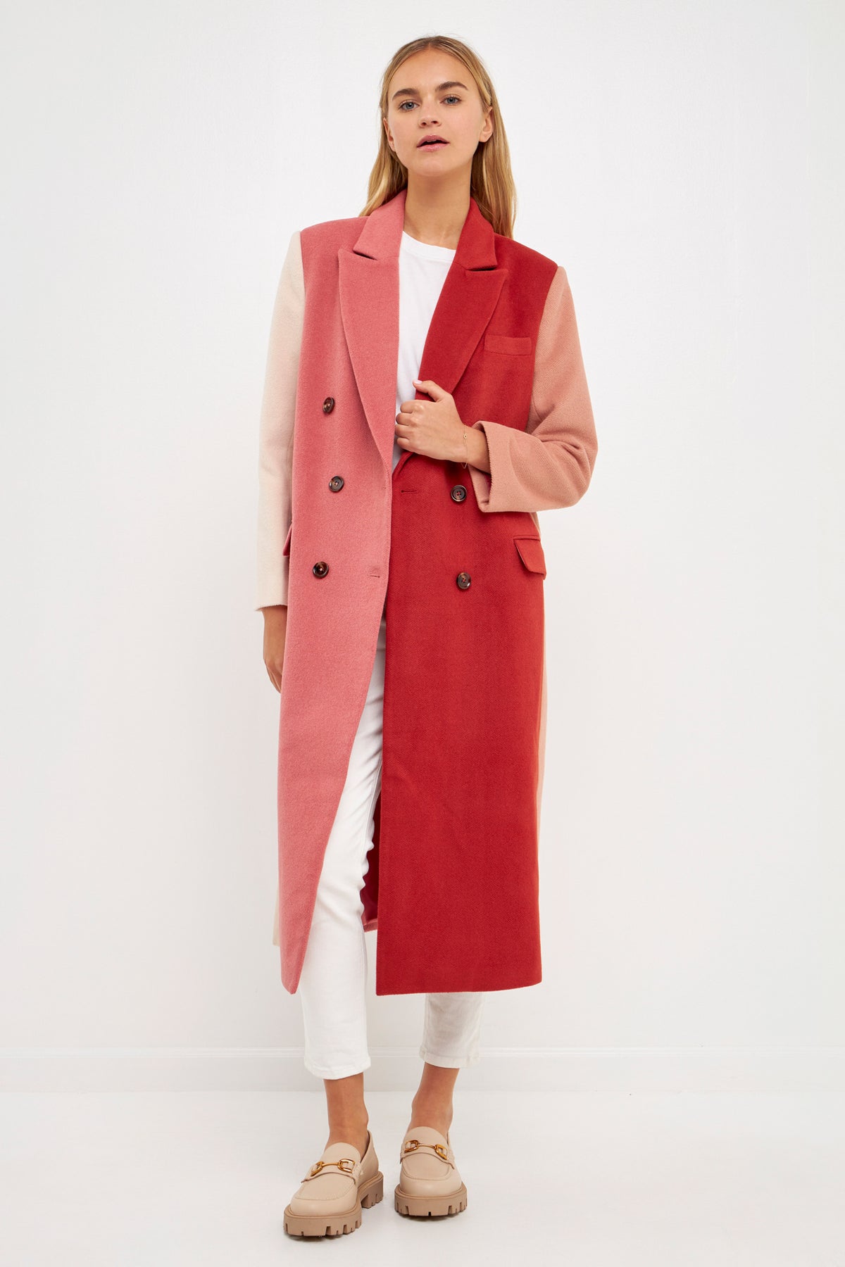 ENGLISH FACTORY - Colorblock Double-Breasted Coat - COATS available at Objectrare