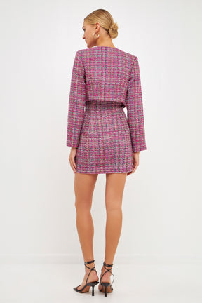ENDLESS ROSE - Cropped Tweed Jacket - JACKETS available at Objectrare