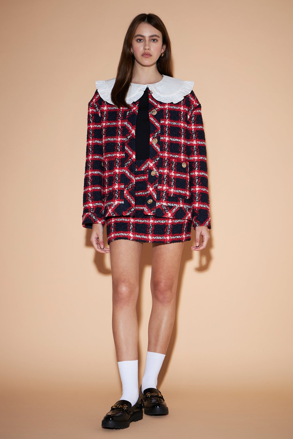 ENGLISH FACTORY - Plaid Bouclé Jacket - JACKETS available at Objectrare