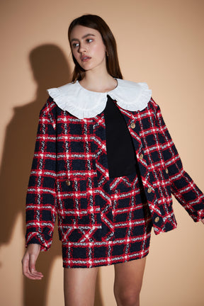 ENGLISH FACTORY - Plaid BouclÃ© Jacket - JACKETS available at Objectrare