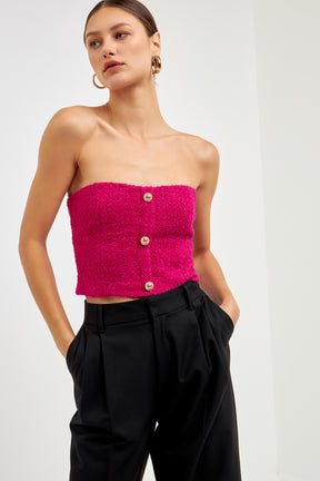 ENDLESS ROSE - Bouclé Crop Top - TOPS available at Objectrare