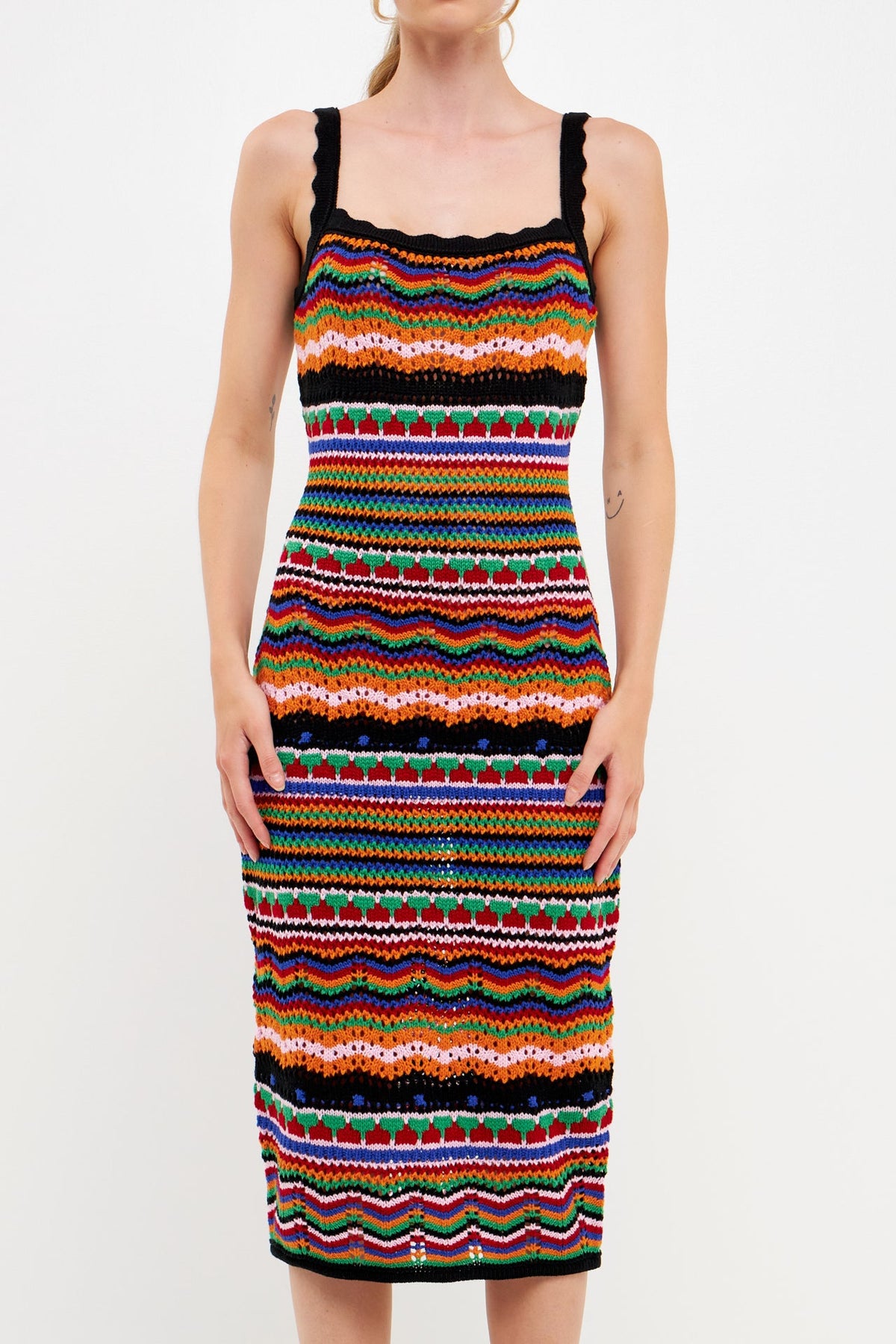 FREE THE ROSES - Crochet Multi Color Maxi Dress - DRESSES available at Objectrare