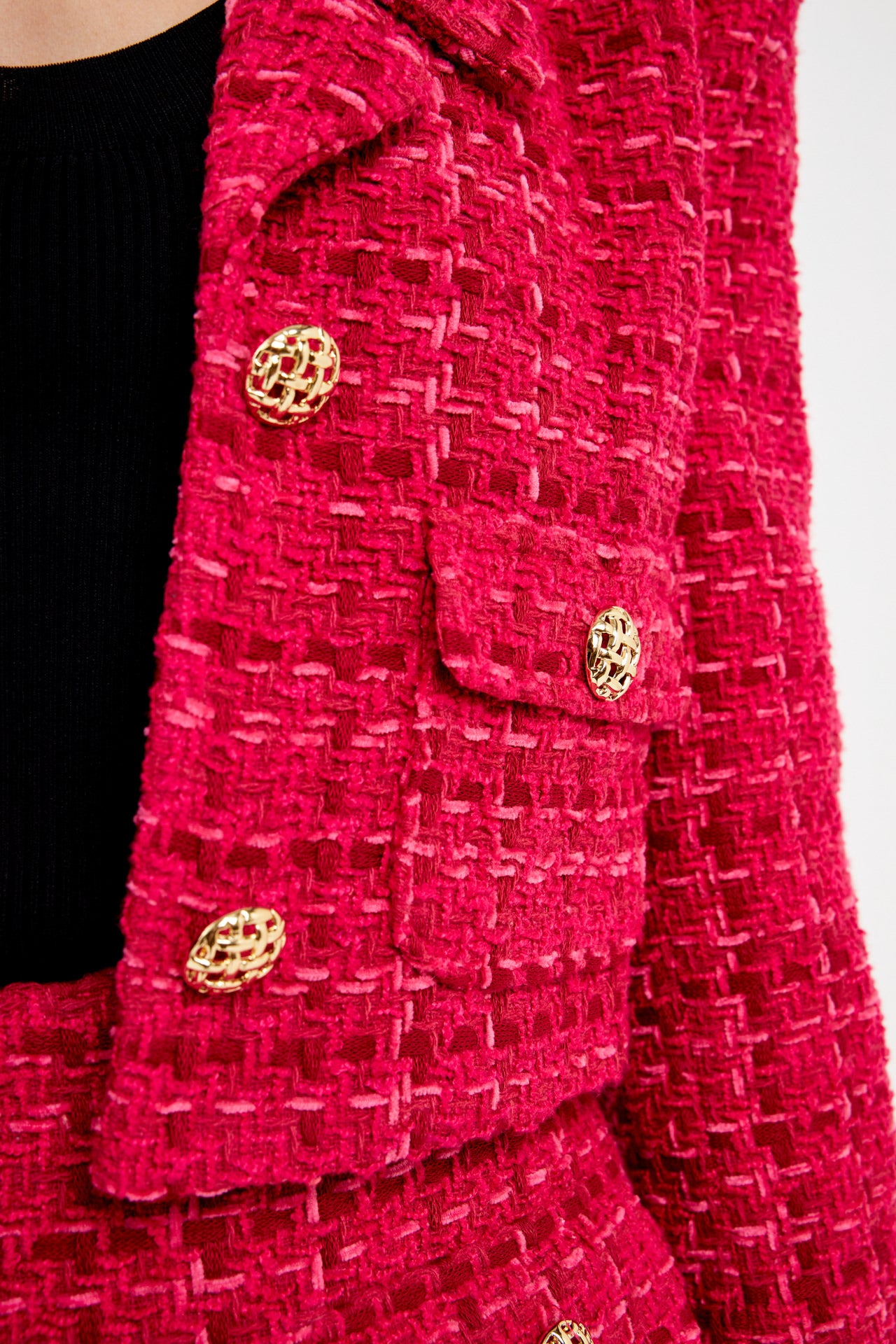 ENDLESS ROSE - Cropped Tweed Blazer - JACKETS available at Objectrare