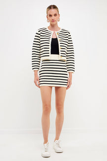 ENGLISH FACTORY - Knit Striped Mini Skirt - SKIRTS available at Objectrare