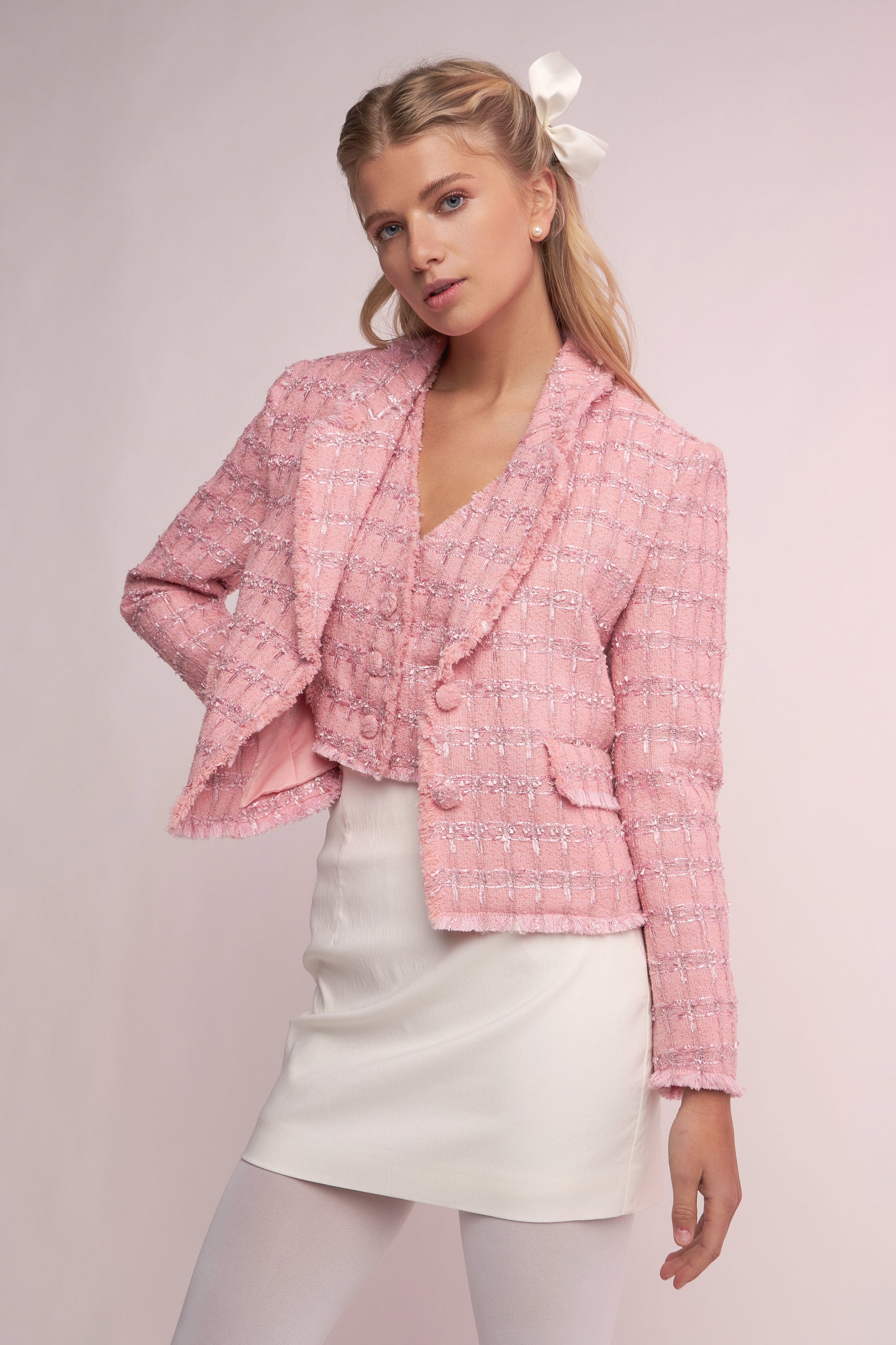 ENGLISH FACTORY - Single-Breasted Tweed Blazer - BLAZERS available at Objectrare