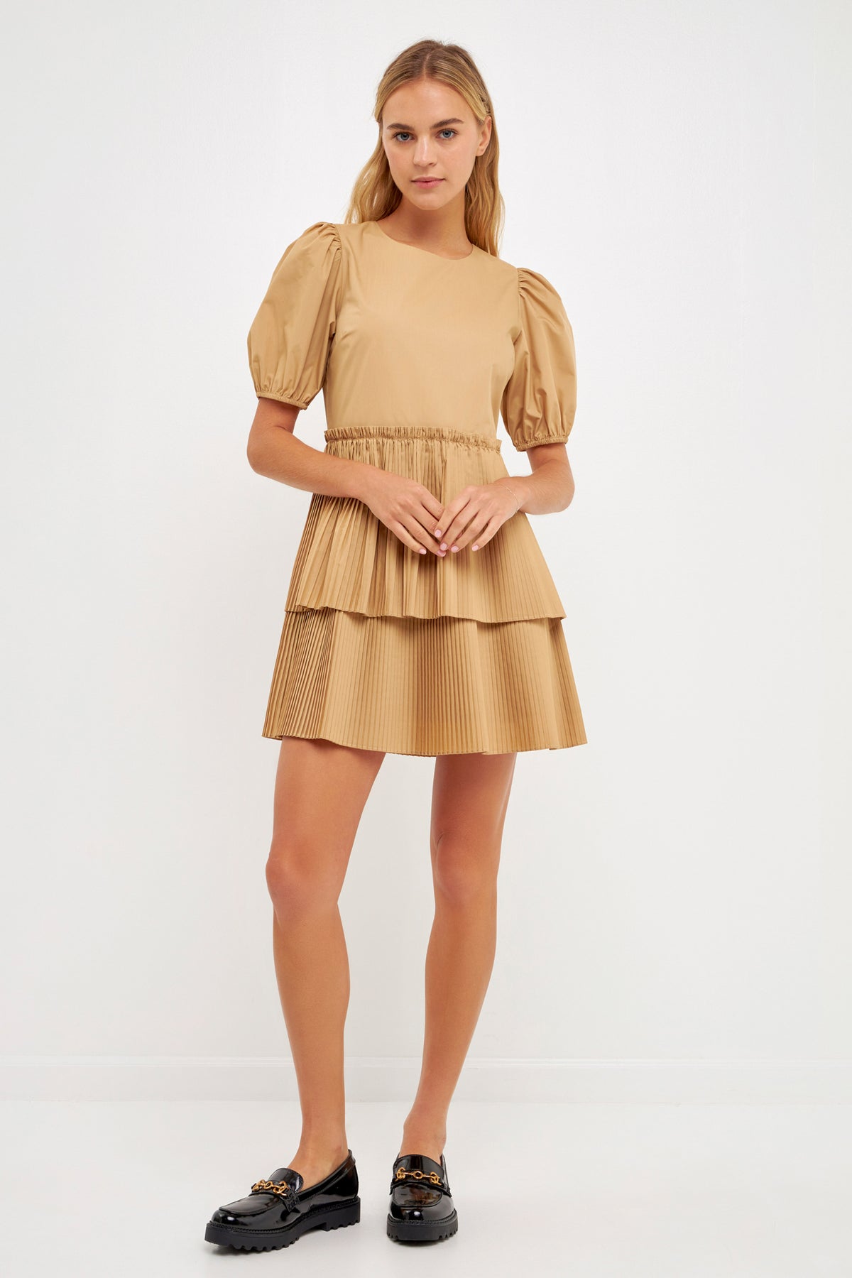 ENGLISH FACTORY - Pleated Tiered Mini Dress - DRESSES available at Objectrare