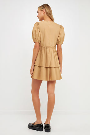 ENGLISH FACTORY - Pleated Tiered Mini Dress - DRESSES available at Objectrare