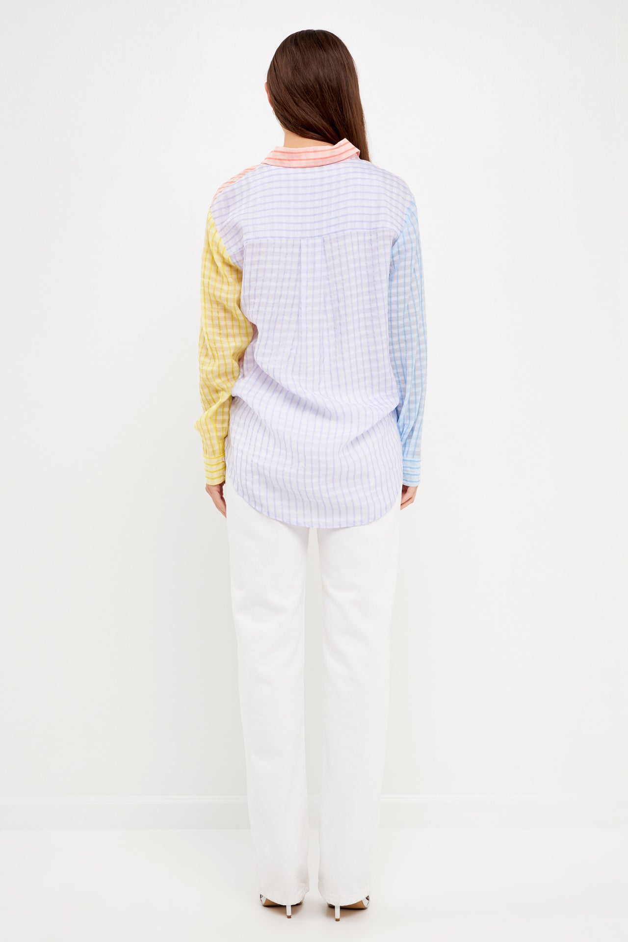 ENGLISH FACTORY - Color Block Gingham Shirt - SHIRTS & BLOUSES available at Objectrare