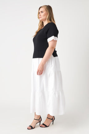 ENGLISH FACTORY - Mixed Media Short Sleeve Maxi Dress - DRESSES available at Objectrare
