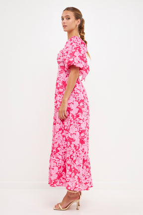 FREE THE ROSES - Floral Cut-Out Maxi Dress - DRESSES available at Objectrare