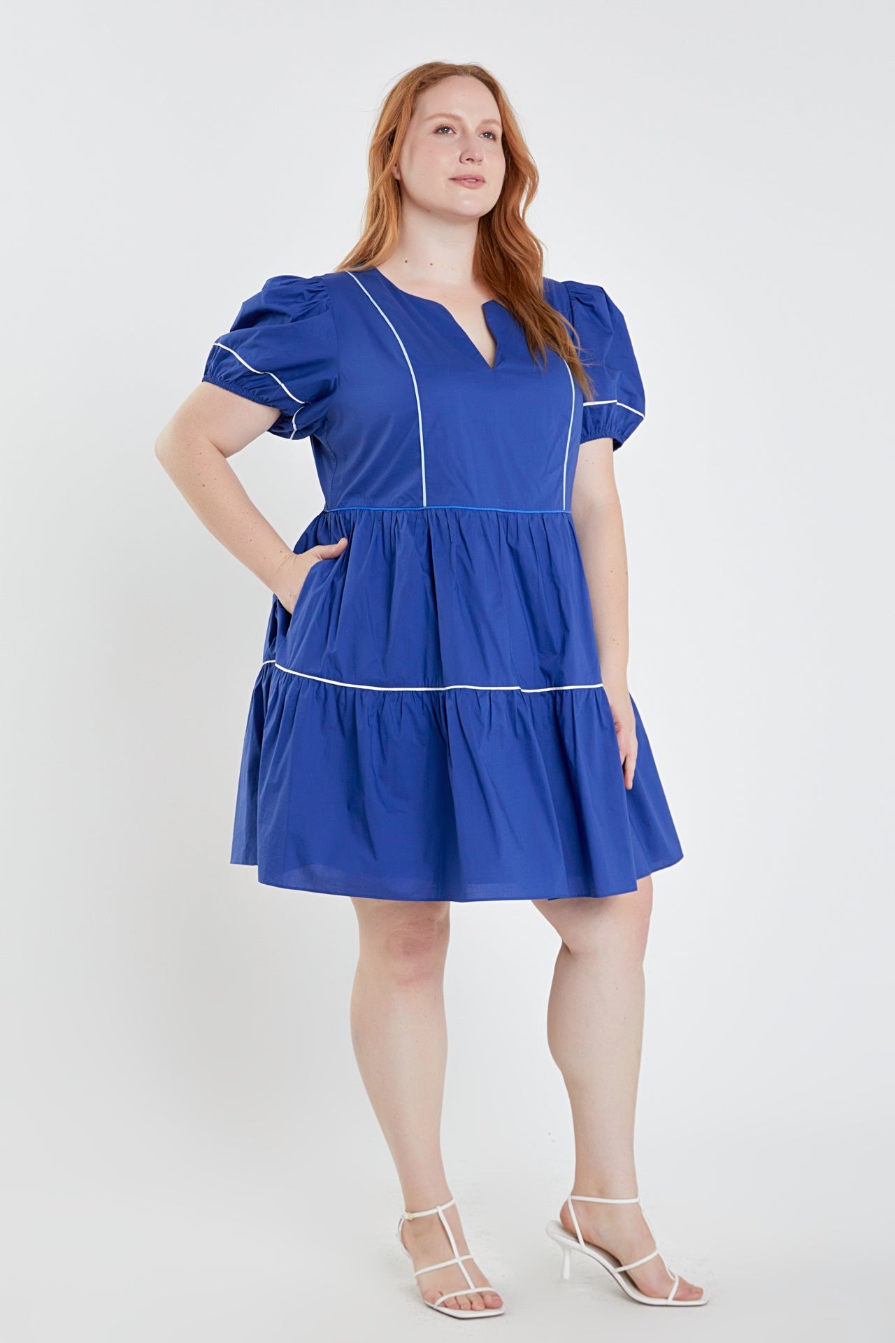 ENGLISH FACTORY - Piping Detailed Mini Dress - DRESSES available at Objectrare