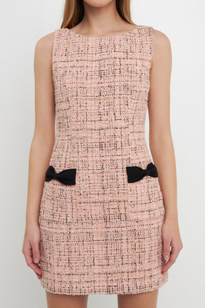 ENDLESS ROSE - Premium Sleeveless Tweed Mini Dress - DRESSES available at Objectrare