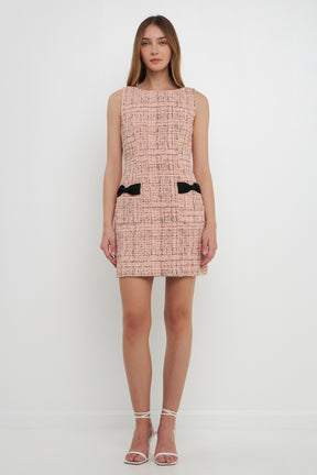 ENDLESS ROSE - Premium Sleeveless Tweed Mini Dress - DRESSES available at Objectrare