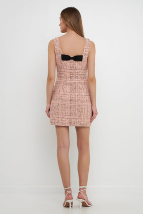 ENDLESS ROSE - Premium Sleeveless Tweed Mini Dress - DRESSES available at Objectrare