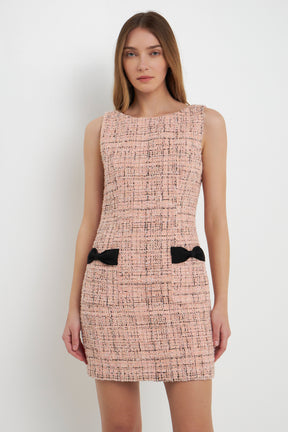 ENDLESS ROSE - Premium Sleeveless Tweed Mini Dress - DRESSES available at Objectrare