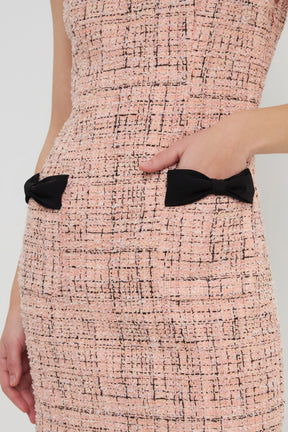 ENDLESS ROSE - Premium Sleeveless Tweed Mini Dress - DRESSES available at Objectrare