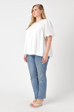 ENGLISH FACTORY - Eyelet Flounced Top - TOPS available at Objectrare