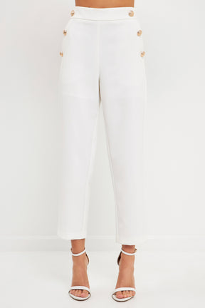 ENDLESS ROSE - High Waisted Buttoned Trousers - PANTS available at Objectrare