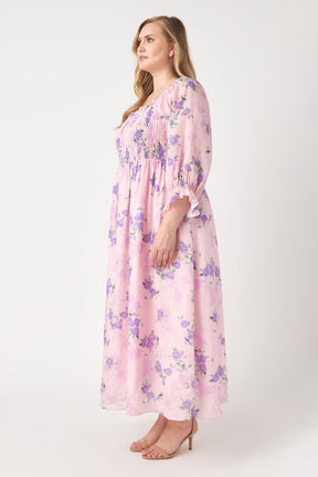 ENGLISH FACTORY - Floral Smocked Maxi Dress - DRESSES available at Objectrare