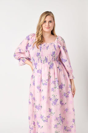 ENGLISH FACTORY - English Factory - Floral Smocked Maxi Dress - DRESSES available at Objectrare