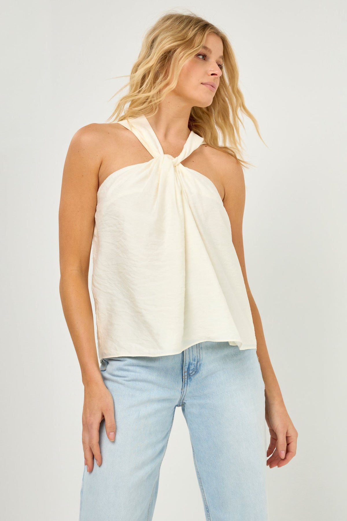 ENDLESS ROSE - Loop Halter Neck with Cross Back Detail - TOPS available at Objectrare