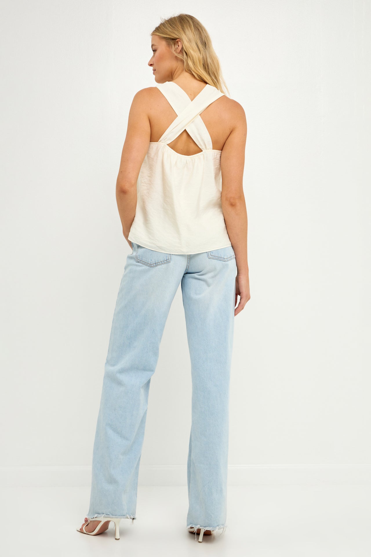 ENDLESS ROSE - Endless Rose -Loop Halter Neck with Cross Back Detail - TOPS available at Objectrare