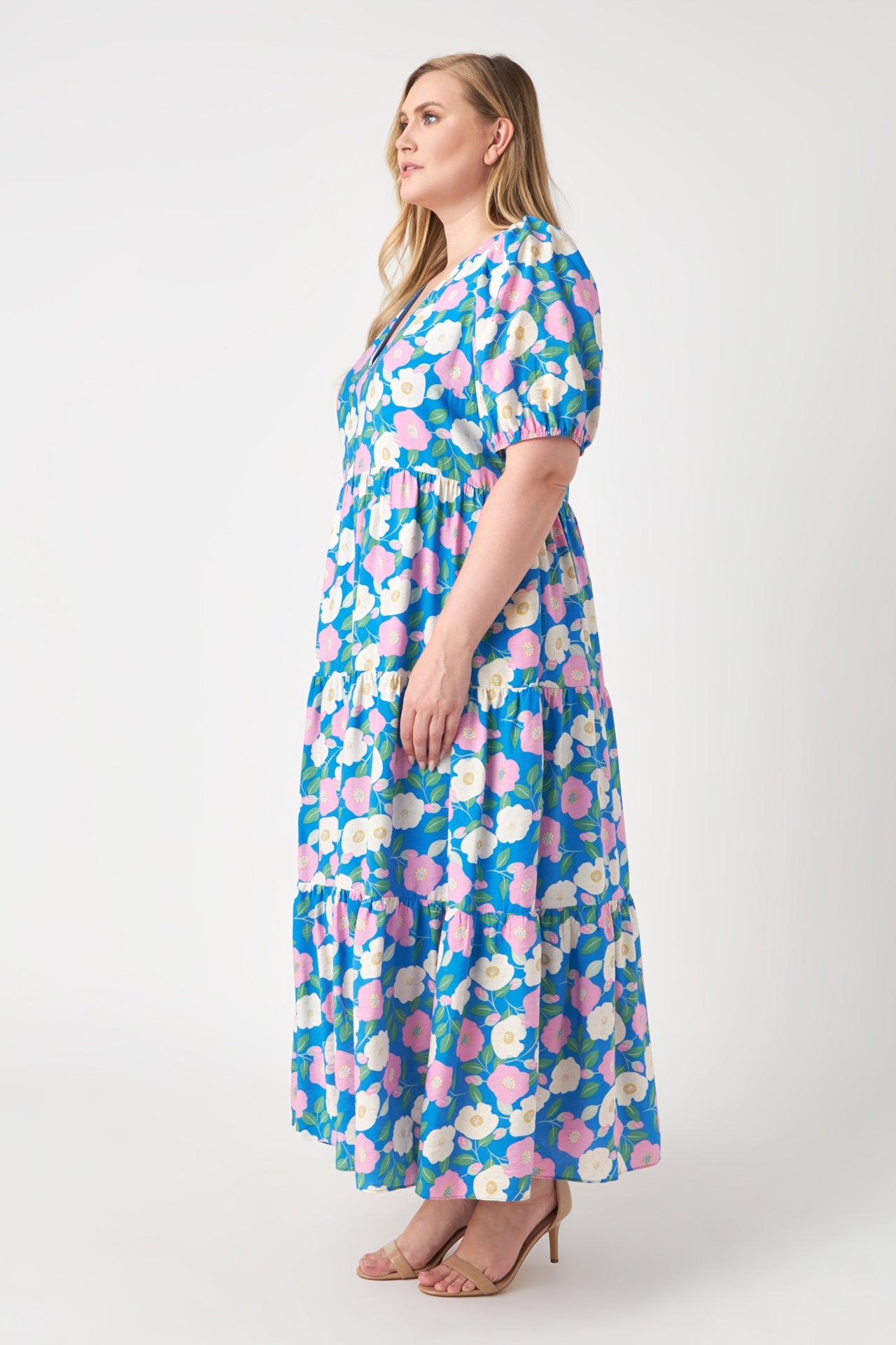 ENGLISH FACTORY - Floral Puff Sleeve Midi Dress - DRESSES available at Objectrare