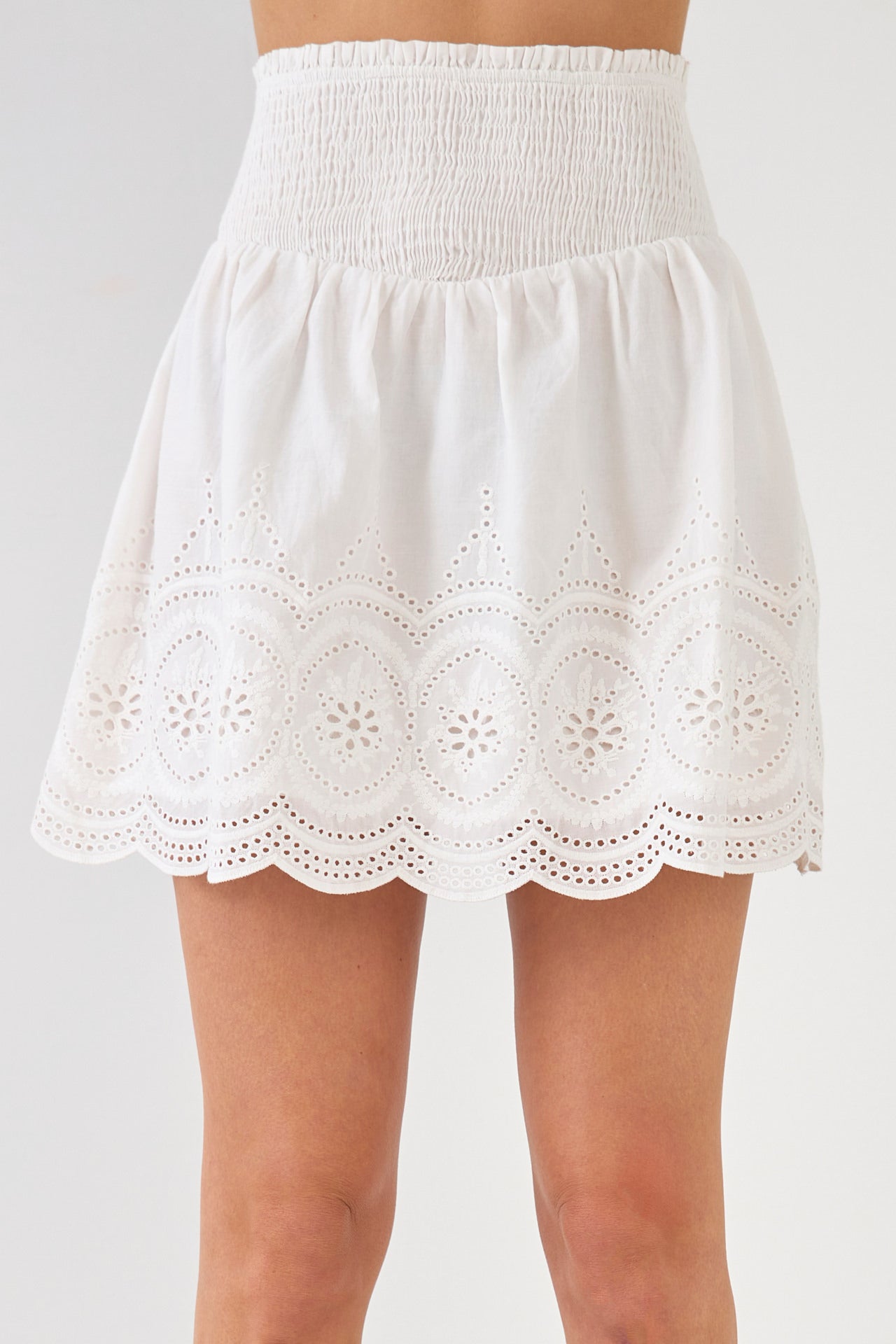 FREE THE ROSES - Smocked Waist Lace Skirt - SKIRTS available at Objectrare