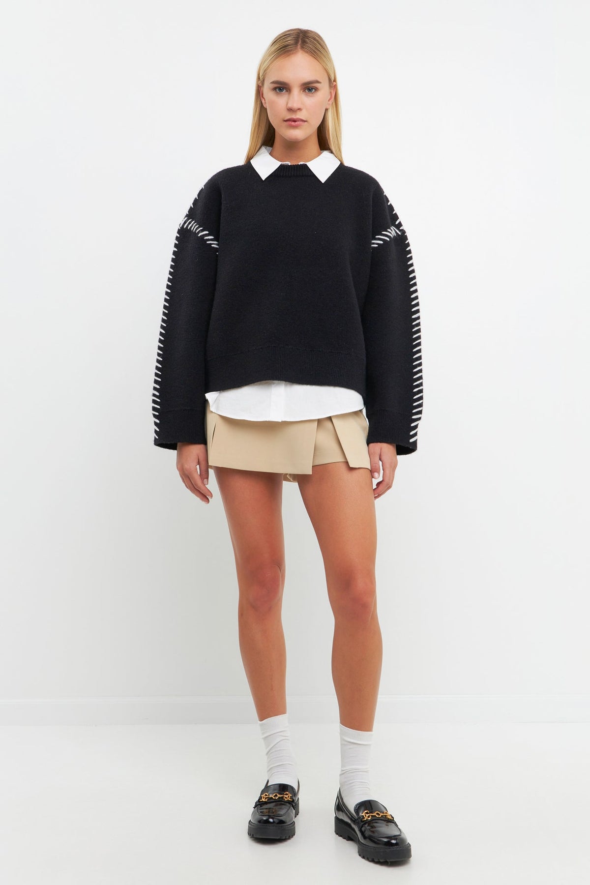 ENGLISH FACTORY - Whip Stitch Sweater - TOPS available at Objectrare